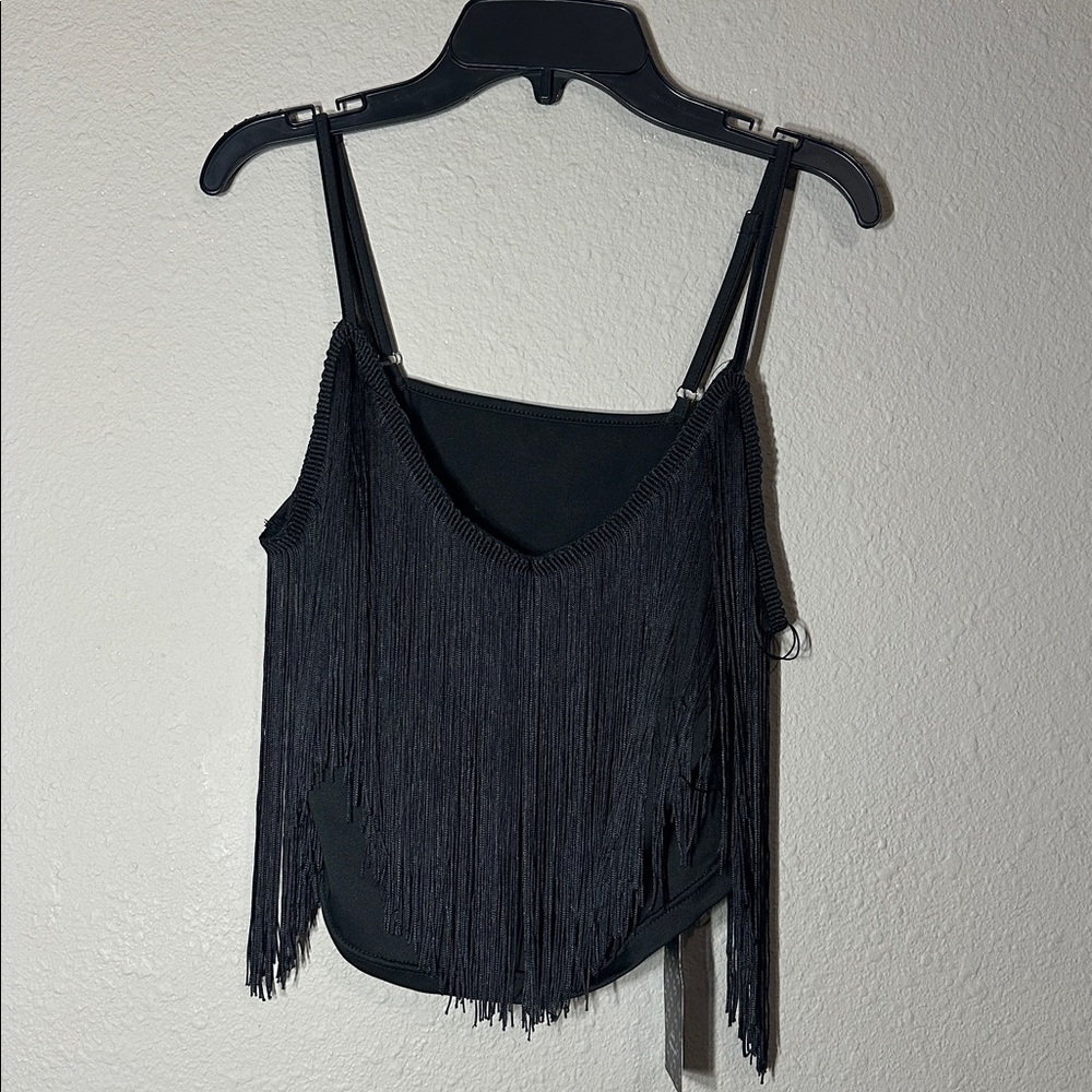 Shein Black Fringe Top